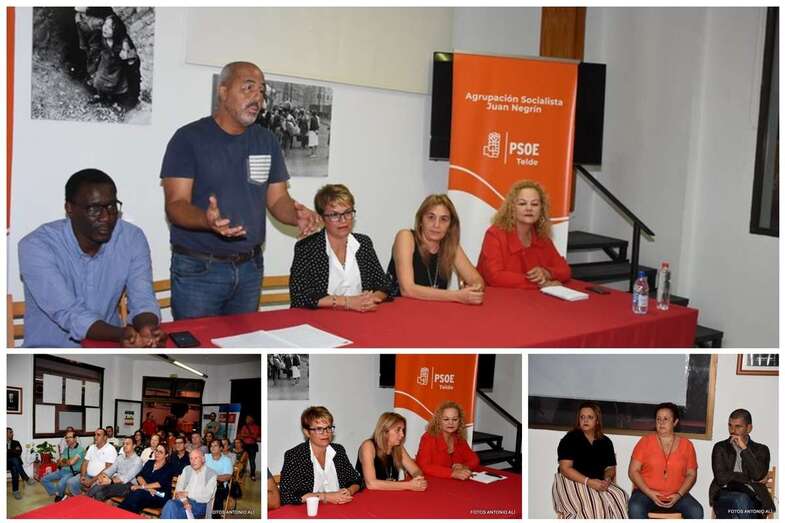 Momentos del acto de esta noche en la sede socialista (Foto Antonio Alí)